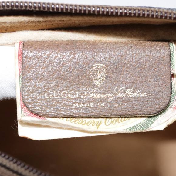 GUCCI GG Supreme Web Sherry Line Clutch Bag PVC Beige Red 89 01 012 Auth 90398 - Picture 9 of 16